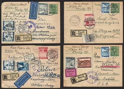Poststück - Österr. - Partie Rekopost meist II. Rep. mit interess. Stücken, - Briefmarken und Ansichtskarten