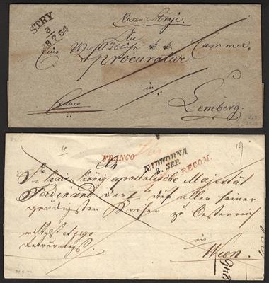 Poststück - Österr. - Vorphila - heute Westukraine. Partie Briefe ca. 1831/1846, - Briefmarken und Ansichtskarten