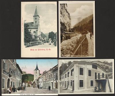 Poststück - Partie AK Traisental und Bez. Lilienfeld u.a. mit Hohenberg - Arbeiterheim in St. Aegyd - Türnitz, - Briefmarken und Ansichtskarten