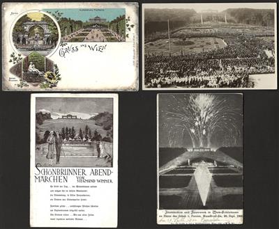Poststück - Partie alte AK Schönbrunn - Briefmarken und Ansichtskarten