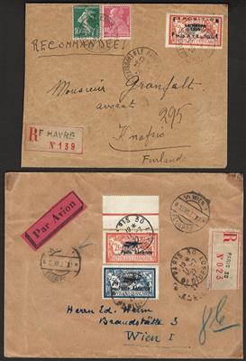 Poststück - Partie Poststücke Frankreich u.a. mit Nr. 220/21auf Reko - Flugpostbrief nach Wien, - Známky a pohlednice
