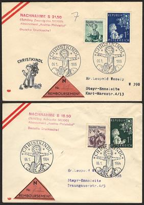 Poststück - Partie Poststücke Österr. II. Rep. u.a. mit Christkindl 1953/55, - Francobolli e Cartoline