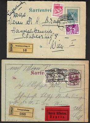 Poststück - Sammlung Österr. Kartenbriefe ab der Ausg. 1883viele mit Rohrpost befördert, - Briefmarken und Ansichtskarten