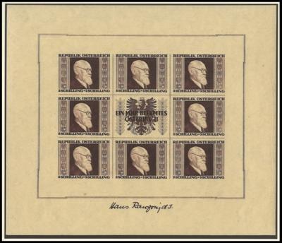 ** - Sammlung Österr. 1945/1965 u.a. mit Gitter - Grazer - RENNERBLOCK (übl. Unebenh.) - Trachten II - Flug 1950/53, - Stamps