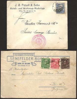 Poststück - Neubau Ausg. 1908 über 25 Bedarfsbelege, - Briefmarken und Ansichtskarten