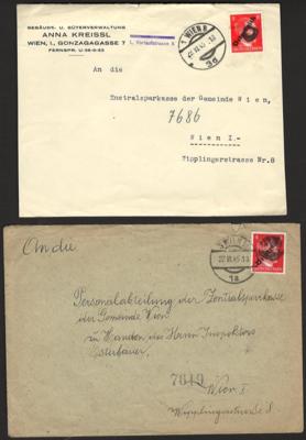 Poststück - Österr. 1945 - 9 Ortsbrfe. mit - Briefmarken und Ansichtskarten