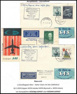 Poststück - Österr. 1959 - 1. Düsenflugpost - Briefmarken und Ansichtskarten