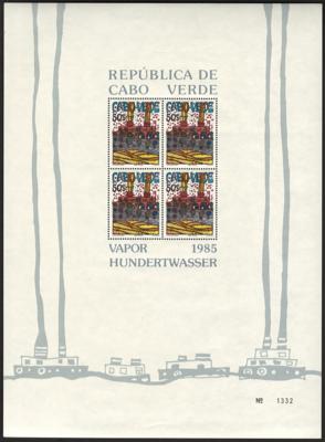 ** - Kap Verde Block Nr. 7/9 (Hundertwasser) sowie 2 Stück Nr. 496, - Stamps