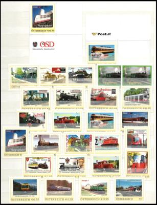 ** - Österr. Partie Personalisierte Marken (PM) mit Eisenbahnmotiven, - Stamps