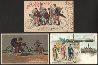 Poststück - 18 Fahrrad-Motivkarten, - Známky
