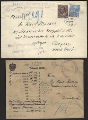 Poststück/Briefstück - Partie Poststücke Österr. ab Monarchie tls. mit Numismatik - Bezug, - Francobolli