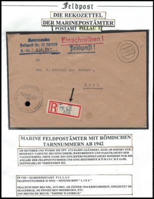 Poststück - D. Feldpost WK II - 6 Rekobriefe der Kriesmarine mit"lateinischen" Rekozetteln, - Briefmarken und Ansichtskarten