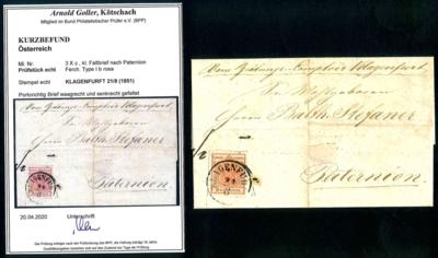Poststück - Österr. - Ausg. 1850 - 5 Briefe mit 3 kr - bzw. 6 kr - Frankaturen u.a. von TRIENT nach VERONA, - Známky