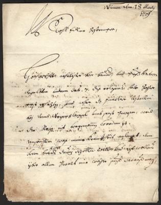 Poststück - Österr. - Kl. Partie Vorphila aus ca. 1704/1709 meist aus Wien, - Známky