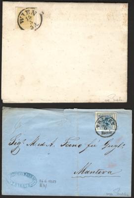 Poststück - Österr. - Partie Poststücke 1. - 5. Ausgabe mit Schwerpkt. Ausg. 1850, - Briefmarken und Ansichtskarten