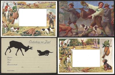 Poststück - Partie Jagd - Motivkarten, - Briefmarken und Ansichtskarten