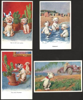 Poststück - Verlag Brüder Kohn Wien - 11 "Bonzo" - Karten (Künstler: Feiertag), - Stamps