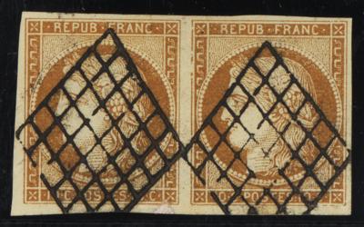 .gestempelt - Frankreich Nr. 1 waagr. Prachtpaar - Stamps