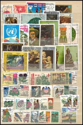 .gestempelt/** - Partie Dubl. und Massenware Europa und Übersee, - Briefmarken und Ansichtskarten
