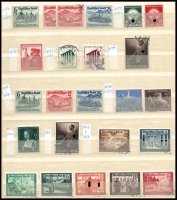 **/*/gestempelt/(*) - Sammlung D.Reich 1938/1945, - Briefmarken und Ansichtskarten