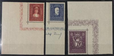 ** - Liechtenstein Nr. 140/42 postfr. Eckrandstücke einwandfrei, - Briefmarken und Ansichtskarten