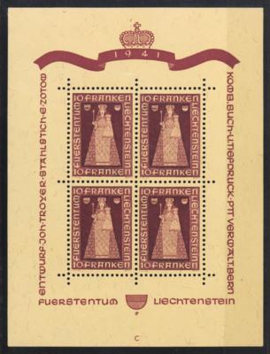 ** - Liechtenstein Nr. 197 (10 Fr. DUX-Madonna) in - Briefmarken und Ansichtskarten