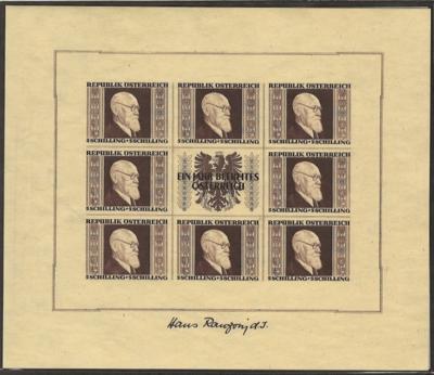 **/* - Sammlung Österr. 1945/1974 u.a. mit RENNERBLOCK (übl. Unebenh.), - Briefmarken und Ansichtskarten
