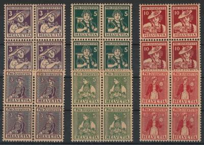 ** - Schweiz Pro Juventute 1916 + 1917 in - Briefmarken und Ansichtskarten