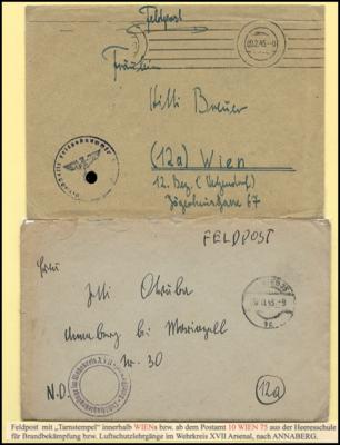 Poststück - Brandbekämpfungs-Belege in der Ostmark 1945 u.a. vom D. Ausländischen Akademikerverein in Innsbruck, - Známky