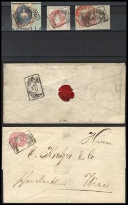 Poststück/Briefstück - Österr. Monarchie - kl. Partie Fahnestempel von PERCHTOLDSDORF, - Známky