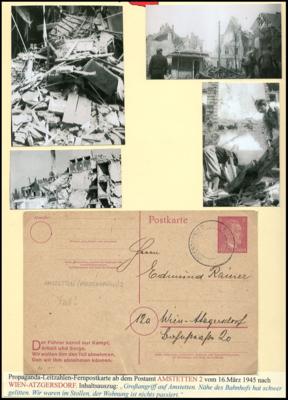 Poststück - Endkriegsbelege 1945 aus Amstetten, - Briefmarken und Ansichtskarten