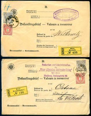 Poststück - Österr. Monarchie - Kl. Partie Postauftragsbriefe aus Hernals (2), - Briefmarken und Ansichtskarten