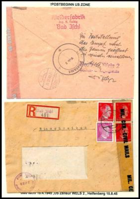 Poststück - Österr. - Partie US - Zensur ab 1945, - Briefmarken und Ansichtskarten