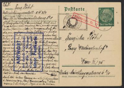 Poststück - Ostmark - Zensurkarte aus der Untersuchungshaftanstalt in der Landesgrichtsstrasse Wien VIII aus 1941, - Známky