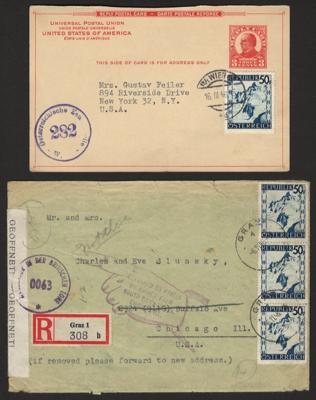 Poststück - Partie Poststücke Bunte Landschaft u.a. Auslandspost (dabei 1 Poststück nach Albanien), - Briefmarken und Ansichtskarten