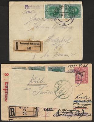 Poststück - Partie Poststücke Österr. MOnarchie ab ca.. Ausgabe 1916u. etwas frühe I. Rep., - Briefmarken und Ansichtskarten