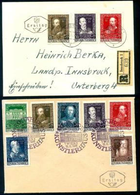 Poststück - Reichh. Partie FDCs und Ersttage Österr. ca. 1948/1956, - Briefmarken und Ansichtskarten