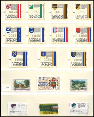 ** - FRANKATURWARE Liechtenstein - Sammlung 1996/2010, - Briefmarken und Ansichtskarten