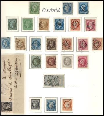 **/*/gestempelt/Briefstück - Partie Frankreich ca. 1849/1990 mit etwas Post im Ausland, - Stamps