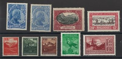 */**/gestempelt - Sammlung Liechtenstein ca. 1912/1995, - Briefmarken und Ansichtskarten