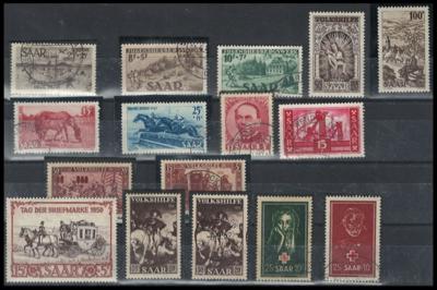 **/gestempelt - Sammlung Saarland, - Briefmarken und Ansichtskarten