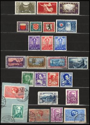 .gestempelt/*/** - Sammlung Schweiz ca. 1862/1998, - Briefmarken und Ansichtskarten