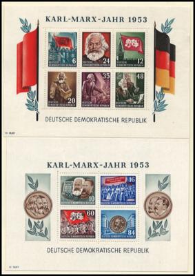 ** - Sammlung DDR 1949/1990 mit Sowjetischer Zensur, - Briefmarken und Ansichtskarten