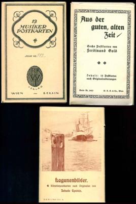 Poststück - 3 AK Serien mit Originalhüllen - Stamps