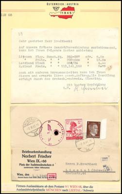 Poststück - Außergewöhnliches Objekt zur Philatelie 1945, - Známky