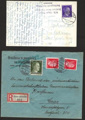 Poststück/Briefstück - Partie Poststücke "Ostmark", - Briefmarken und Ansichtskarten