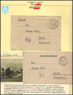 Poststück - D. Feldpost 12 ungewöhnliche Briefe aus (Bezug) dem Kurland, - Briefmarken und Ansichtskarten