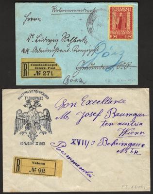Poststück - Kl. Partie Poststücke Österr. Levante, - Briefmarken und Ansichtskarten