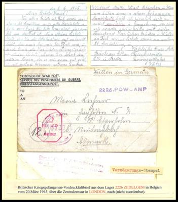 Poststück - Kl. Sammlung Kriegsgefangenenpost von Österreichern in britischen POW-Lagern in Belgien, - Stamps