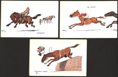 Poststück - Künstler Rudolf Pick: Motivkarten "Rennsport) (aus Verlag Brüder Kohn Wien Serie 724), - Briefmarken und Ansichtskarten
